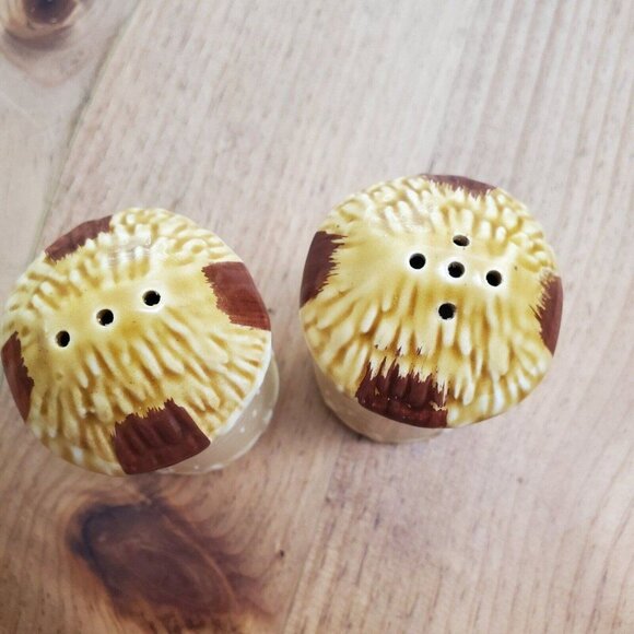 Vintage Occupied Japan Silo Shaped Farm Salt and Pepper Shakers Fall Orange - Picture 5 of 8